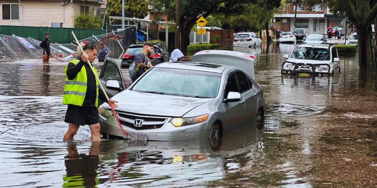 Sydney roads after flash flooding